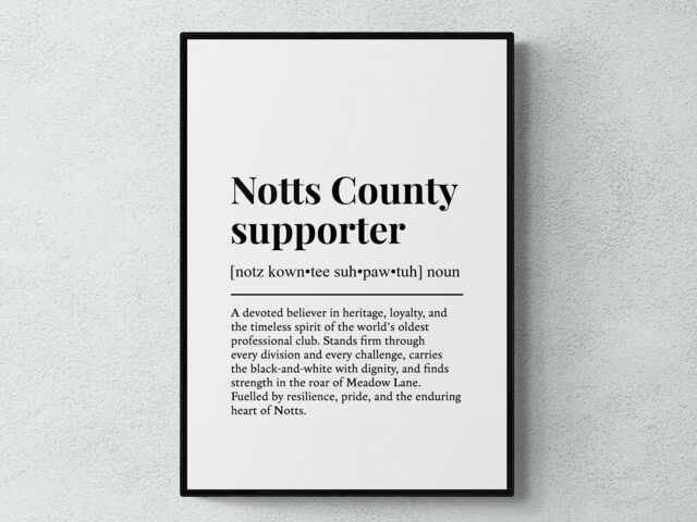 Notts County Supporter Funny Definition Sport Football Gift Wall Art Print - image 1