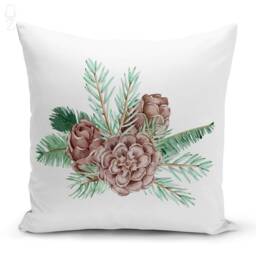Christmas Cushion Covers With 4 Designs - Cone & Pine Leaves Theme Double Sided Printing On The Chenille Different Sizes, Oeko-Tex?? - thumbnail 2