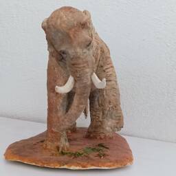 Elephant Sculpture, Paper Mache Collectible Item, Naive Art, Handmade Elephant Wild Animal Sculpture - thumbnail 3