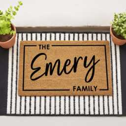 Minimalist Family Name Welcome Mat - Custom Outdoor Rug Housewarming - thumbnail 3