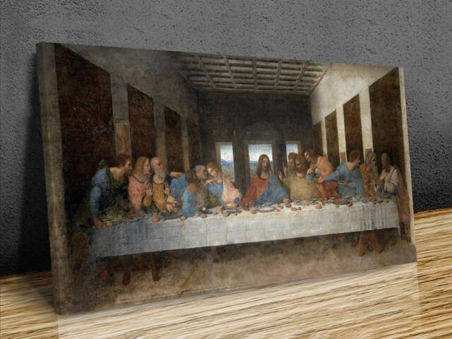 Last Supper By Leonardo Da Vinci, Panoramic, Home D??cor, Framed Canvas Art Print - image 1