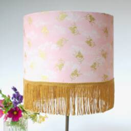 Handmade Gold Cherub Lampshade Pink Cupid Home Decor - thumbnail 3