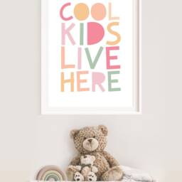 Cool Kids Live Here Print, Girls Pastel Nursery Prints, Bedroom Playroom Wall Art, Room - thumbnail 3