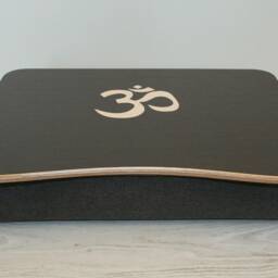 Wooden Laptop Bed Tray Wenge Veneered Plywood With Om Inlay - thumbnail 3