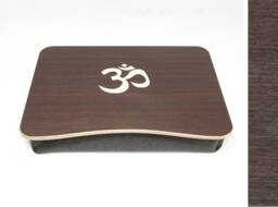Wooden Laptop Bed Tray Wenge Veneered Plywood With Om Inlay - thumbnail 1