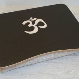 Wooden Laptop Bed Tray Wenge Veneered Plywood With Om Inlay - thumbnail 2