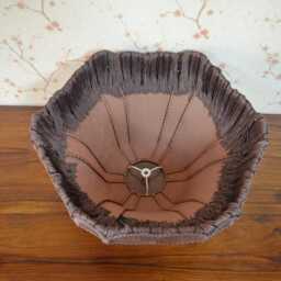 Brown Velvet Lampshade Victorian Style With Beaded Fringe - thumbnail 4