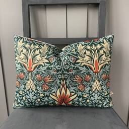 William Morris Snakeshead Green Fabric Vintage Designer Cushion Pillow Cover - thumbnail 2