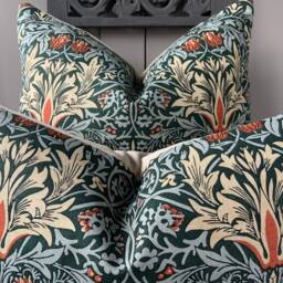 William Morris Snakeshead Green Fabric Vintage Designer Cushion Pillow Cover - thumbnail 3