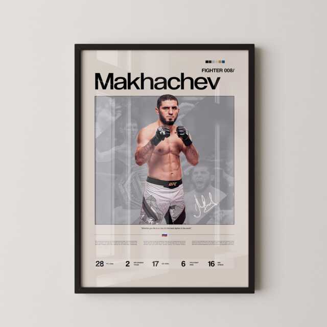 Islam Makhachev Poster, Ufc Inspired Mma Wall Art, Fighter Legacy Print, Combat Sports Gym Decor Gift - image 1