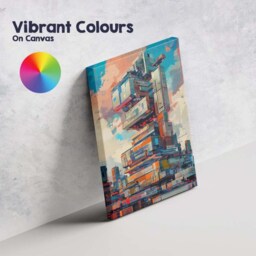 Modern Abstract Futuristic Architecture Geometric Tower Canvas Wall Art Print Decor Picture Ready To Hang - thumbnail 4