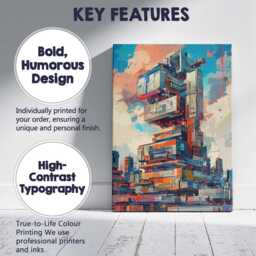 Modern Abstract Futuristic Architecture Geometric Tower Canvas Wall Art Print Decor Picture Ready To Hang - thumbnail 2