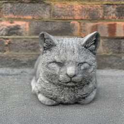 Stone Sleeping Cat Statue Concrete Kitten Figurine Garden Memorial Kitty Sculpture Cement Art Outdoor Pet Decoration Cat Lover Gift - thumbnail 3