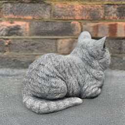 Stone Sleeping Cat Statue Concrete Kitten Figurine Garden Memorial Kitty Sculpture Cement Art Outdoor Pet Decoration Cat Lover Gift - thumbnail 2