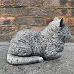 Stone Sleeping Cat Statue Concrete Kitten Figurine Garden Memorial Kitty Sculpture Cement Art Outdoor Pet Decoration Cat Lover Gift - thumbnail 4