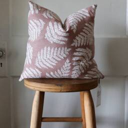 Blush Linen Pillow Cover Fern Botanical Throw Rose Pink - thumbnail 2