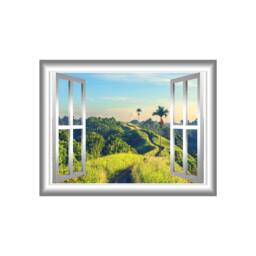Green Hills 3D Window Frame View Decal Palm Trees Home D??cor Wall Mural - Vwaq Nw19 - thumbnail 2