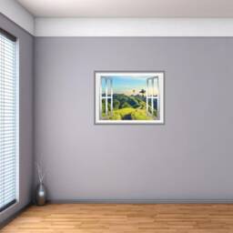 Green Hills 3D Window Frame View Decal Palm Trees Home D??cor Wall Mural - Vwaq Nw19 - thumbnail 1
