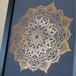 A4 Metallic Foil Mandala Wall Art, Boho Print in Copper, Gold, Silver Or Rose Gold - thumbnail 3