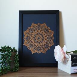 A4 Metallic Foil Mandala Wall Art, Boho Print in Copper, Gold, Silver Or Rose Gold - thumbnail 1