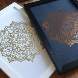 A4 Metallic Foil Mandala Wall Art, Boho Print in Copper, Gold, Silver Or Rose Gold - thumbnail 2