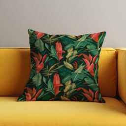 Tropical Banana Leaf Cushion Cover, Dark Green Jungle Pillowcase, Exotic Botanical Living Room & Bedroom Decor, Custom Made Pillow Cover - thumbnail 3