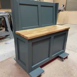 Shaker Monks Bench With Solid Oak Seat Hallway Storage Settle - thumbnail 3