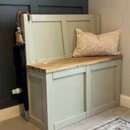 Shaker Monks Bench With Solid Oak Seat Hallway Storage Settle - thumbnail 2