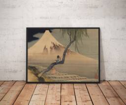 Katsushika Hokusai Poster, Japanese Wall Print, Decor, Mount Fuji & Fisher Boy, Asian Gift, Abstract, A1/A2/A3/A4 - thumbnail 1