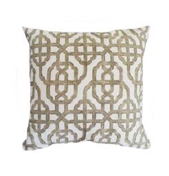 Hamptons Style Cushions, Geometric Hampton's Pillows, Brown & White Coastal, Scatter Cushion Covers. Chair - thumbnail 1