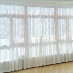 Elegant Embroidered Sheer Curtain Light Filtering Spliced Lace Window Panel - thumbnail 1