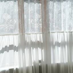 Elegant Embroidered Sheer Curtain Light Filtering Spliced Lace Window Panel - thumbnail 2