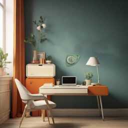 Mid Century Modern Aquastone Wall Clock Atomic Chrome Accent - thumbnail 2