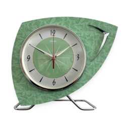 Mid Century Modern Aquastone Wall Clock Atomic Chrome Accent - thumbnail 3