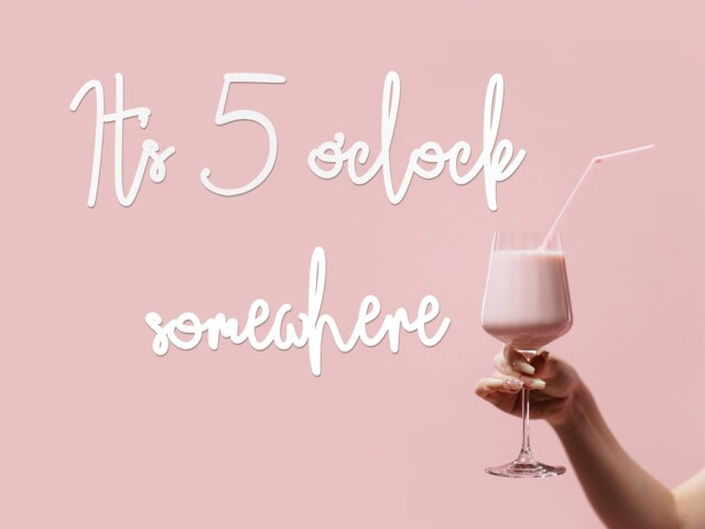 It's 5 O'clock Somewhere Wooden Words Wall Art Sign, Bar Quote - image 1