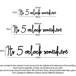 It's 5 O'clock Somewhere Wooden Words Wall Art Sign, Bar Quote - thumbnail 3