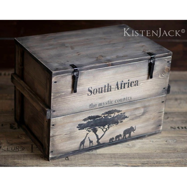 "Wooden Crate, Freight Chest, Table, Storage Box ""South Africa" - image 1