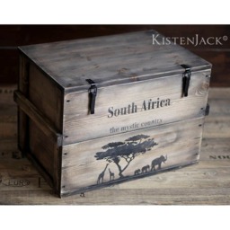 "Wooden Crate, Freight Chest, Table, Storage Box ""South Africa" - thumbnail 1