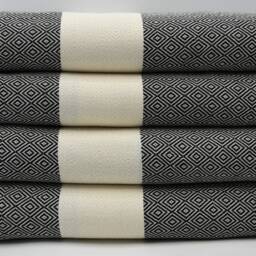 "Black Diamond Blanket, Turkish Blanket, King Size Blanket, Long Blanket, 79""x95" - thumbnail 3