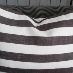 Brown & Off White Striped Pillow Cover Farmhouse Decor - thumbnail 4