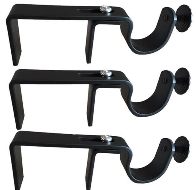 Nono Bracket - No Drill Curtain Rod Attachment Over Blinds - Set Of 3 Black - image 1