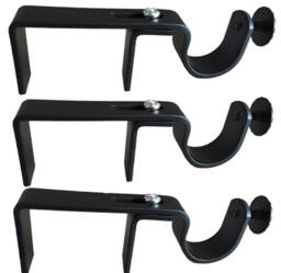 Nono Bracket - No Drill Curtain Rod Attachment Over Blinds - Set Of 3 Black - thumbnail 1
