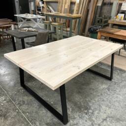 Bespoke Chunky Trapezium Metal Dining Table - + Bench Options - thumbnail 2