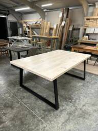 Bespoke Chunky Trapezium Metal Dining Table - + Bench Options - thumbnail 1