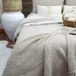 Gauze Cotton Muslin Bed Cover Oeko-Tex Organic Bedspread - thumbnail 3