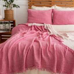 Gauze Cotton Muslin Bed Cover Oeko-Tex Organic Bedspread - thumbnail 2