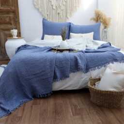 Gauze Cotton Muslin Bed Cover Oeko-Tex Organic Bedspread - thumbnail 4