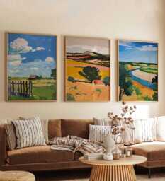 Set Of 3 Oklahoma Posters, Usa Travel Prints Set, Southwestern Wall Art Sets, Decor, Landscapes Posters