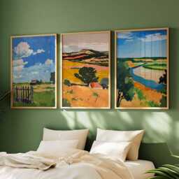 Set Of 3 Oklahoma Posters, Usa Travel Prints Set, Southwestern Wall Art Sets, Decor, Landscapes Posters - thumbnail 2