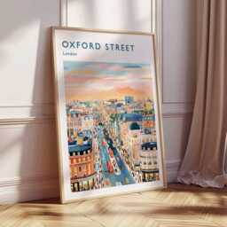 Oxford Street London Travel Poster UK Landmark Art Print - thumbnail 3